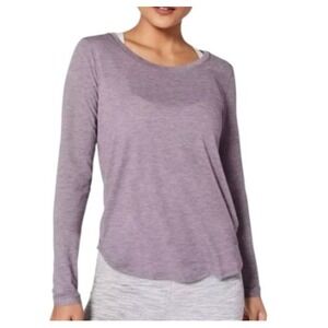 Lululemon Wild Twist Purple Open Back Long Sleeve Yoga Top Crew Neck Size 6-8